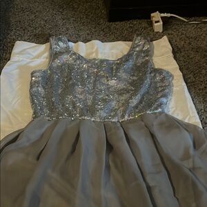 Sparkling Silver Kids Dress